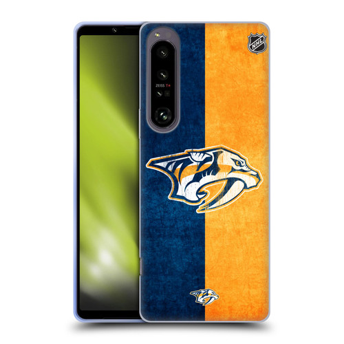 NHL Nashville Predators Half Distressed Soft Gel Case for Sony Xperia 1 IV