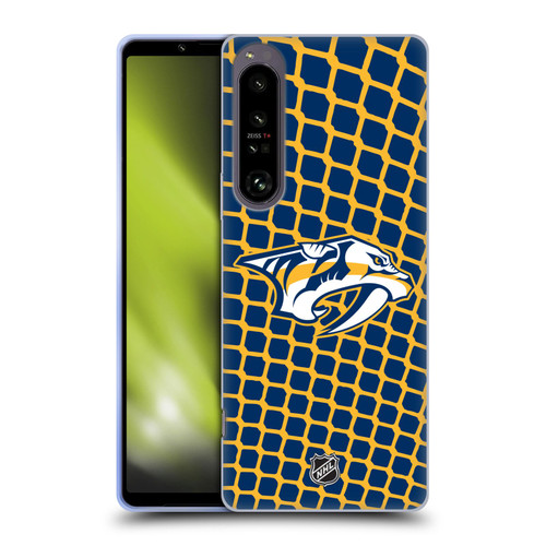 NHL Nashville Predators Net Pattern Soft Gel Case for Sony Xperia 1 IV