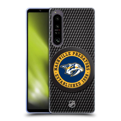 NHL Nashville Predators Puck Texture Soft Gel Case for Sony Xperia 1 IV