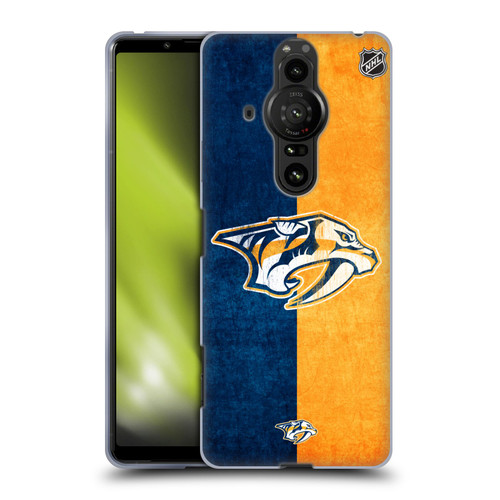 NHL Nashville Predators Half Distressed Soft Gel Case for Sony Xperia Pro-I