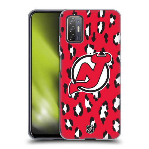 NHL New Jersey Devils Leopard Patten Soft Gel Case for HTC Desire 21 Pro 5G