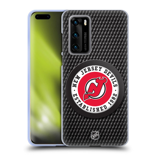 NHL New Jersey Devils Puck Texture Soft Gel Case for Huawei P40 5G
