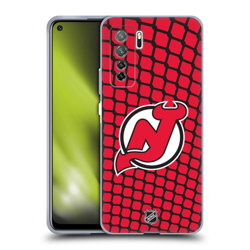 NHL New Jersey Devils Net Pattern Soft Gel Case for Huawei Nova 7 SE/P40 Lite 5G