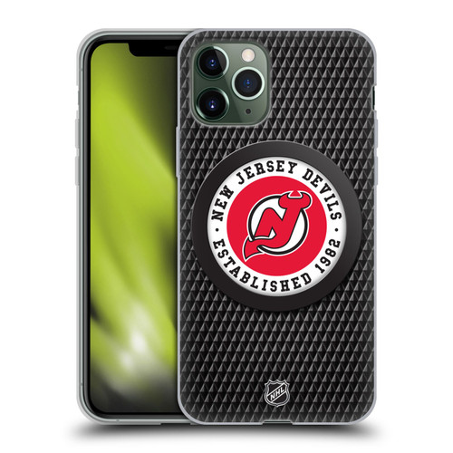 NHL New Jersey Devils Puck Texture Soft Gel Case for Apple iPhone 11 Pro