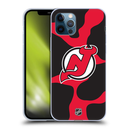 NHL New Jersey Devils Cow Pattern Soft Gel Case for Apple iPhone 12 / iPhone 12 Pro