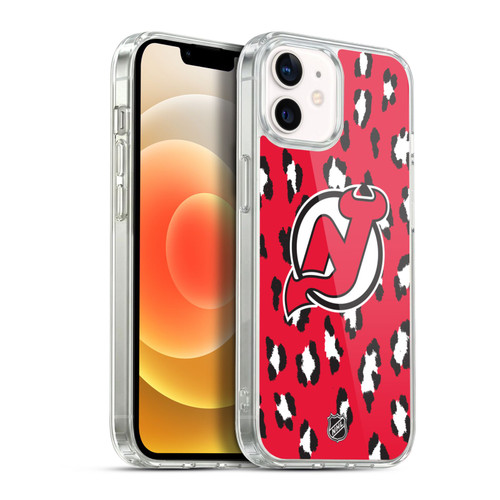 NHL New Jersey Devils Leopard Pattern Soft Gel Case for Apple iPhone 12 / iPhone 12 Pro & MagSafe