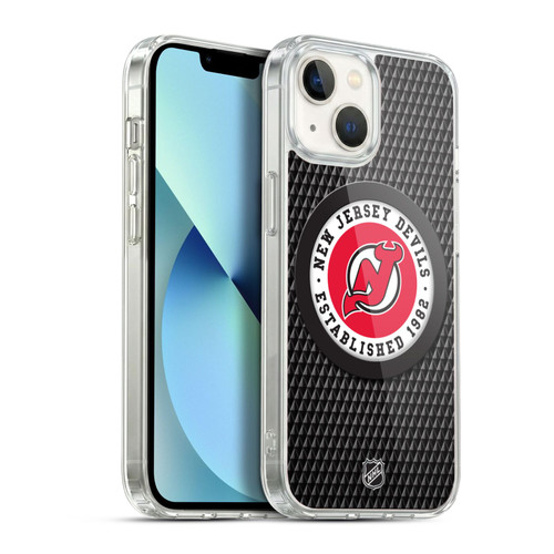 NHL New Jersey Devils Puck Texture Soft Gel Case for Apple iPhone 13