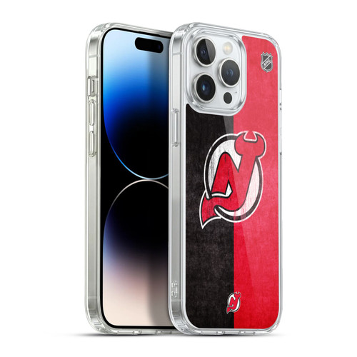 NHL New Jersey Devils Half Distressed Soft Gel Case for Apple iPhone 13 Pro Max