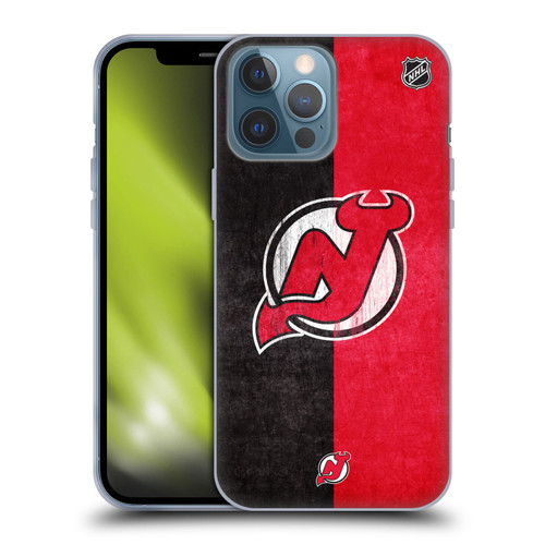 NHL New Jersey Devils Half Distressed Soft Gel Case for Apple iPhone 13 Pro Max