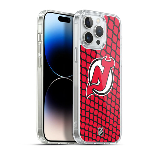 NHL New Jersey Devils Net Pattern Soft Gel Case for Apple iPhone 13 Pro Max