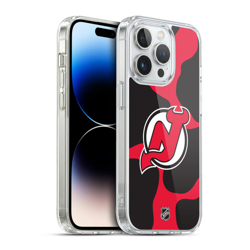 NHL New Jersey Devils Cow Pattern Soft Gel Case for Apple iPhone 13 Pro
