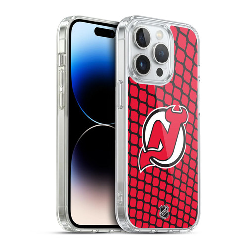 NHL New Jersey Devils Net Pattern Soft Gel Case for Apple iPhone 13 Pro