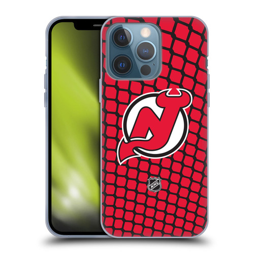 NHL New Jersey Devils Net Pattern Soft Gel Case for Apple iPhone 13 Pro