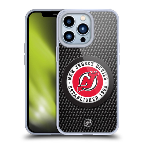 NHL New Jersey Devils Puck Texture Soft Gel Case for Apple iPhone 13 Pro