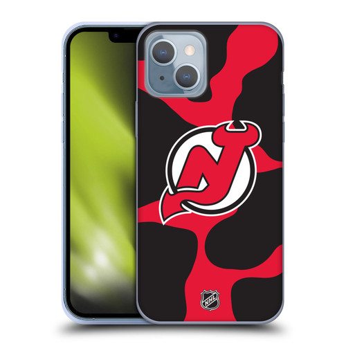 NHL New Jersey Devils Cow Pattern Soft Gel Case for Apple iPhone 14