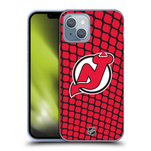 NHL New Jersey Devils Net Pattern Soft Gel Case for Apple iPhone 14