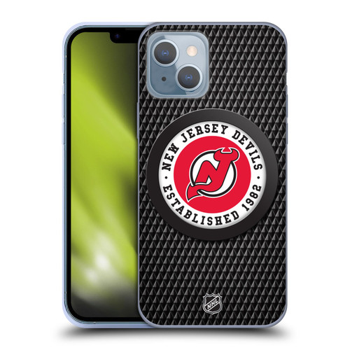 NHL New Jersey Devils Puck Texture Soft Gel Case for Apple iPhone 14