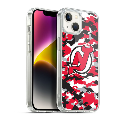 NHL New Jersey Devils Camouflage Soft Gel Case for Apple iPhone 14 Plus