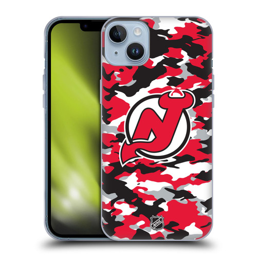 NHL New Jersey Devils Camouflage Soft Gel Case for Apple iPhone 14 Plus
