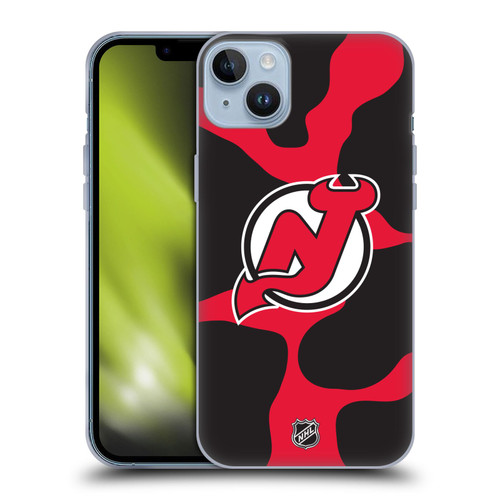 NHL New Jersey Devils Cow Pattern Soft Gel Case for Apple iPhone 14 Plus