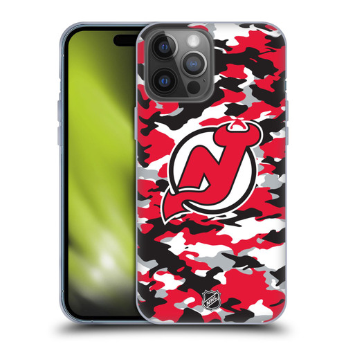 NHL New Jersey Devils Camouflage Soft Gel Case for Apple iPhone 14 Pro Max