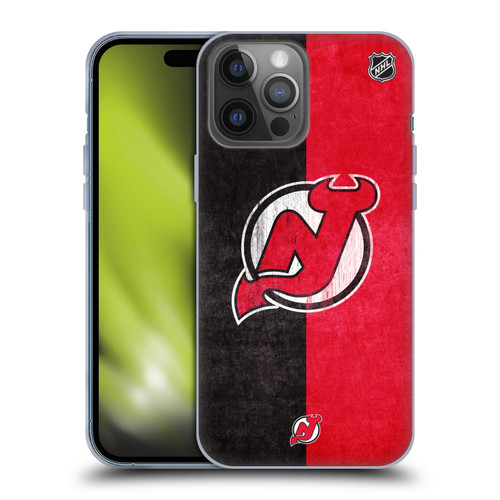 NHL New Jersey Devils Half Distressed Soft Gel Case for Apple iPhone 14 Pro Max