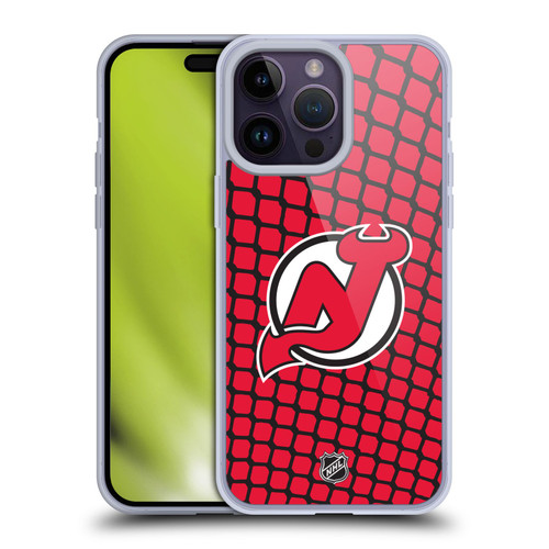 NHL New Jersey Devils Net Pattern Soft Gel Case for Apple iPhone 14 Pro Max