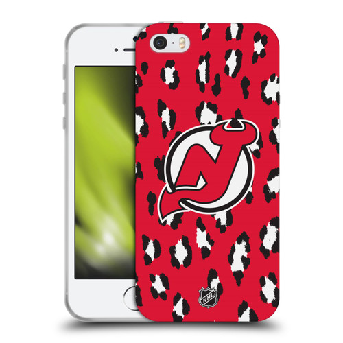 NHL New Jersey Devils Leopard Patten Soft Gel Case for Apple iPhone 5 / 5s / iPhone SE 2016