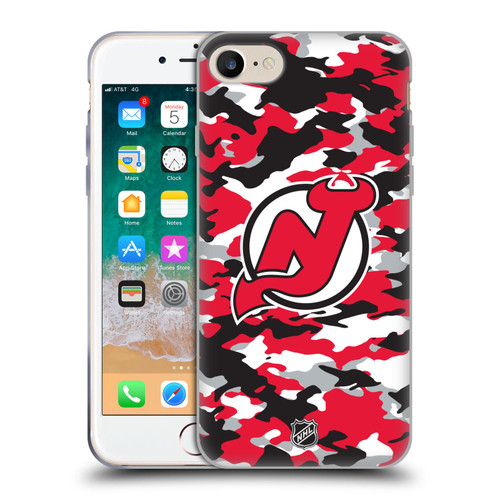 NHL New Jersey Devils Camouflage Soft Gel Case for Apple iPhone 7 / 8 / SE 2020 & 2022
