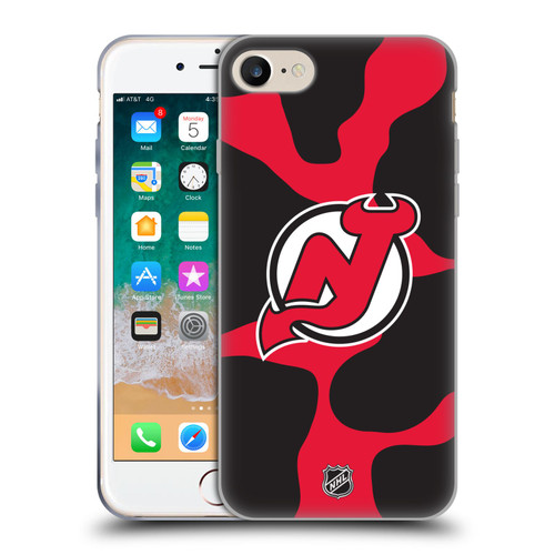 NHL New Jersey Devils Cow Pattern Soft Gel Case for Apple iPhone 7 / 8 / SE 2020 & 2022