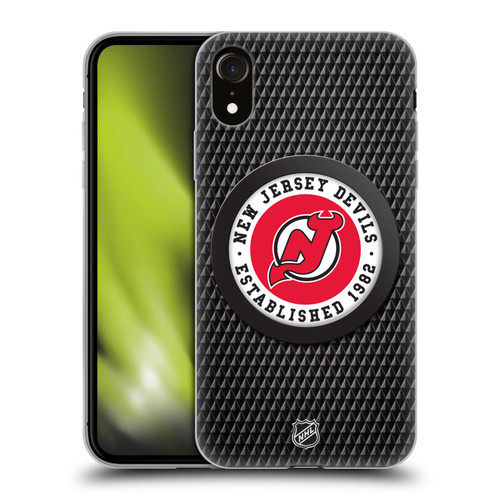 NHL New Jersey Devils Puck Texture Soft Gel Case for Apple iPhone XR