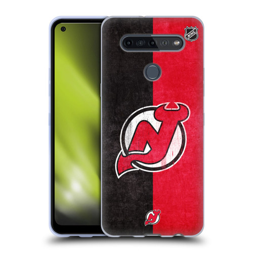 NHL New Jersey Devils Half Distressed Soft Gel Case for LG K51S