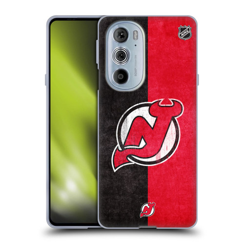 NHL New Jersey Devils Half Distressed Soft Gel Case for Motorola Edge X30