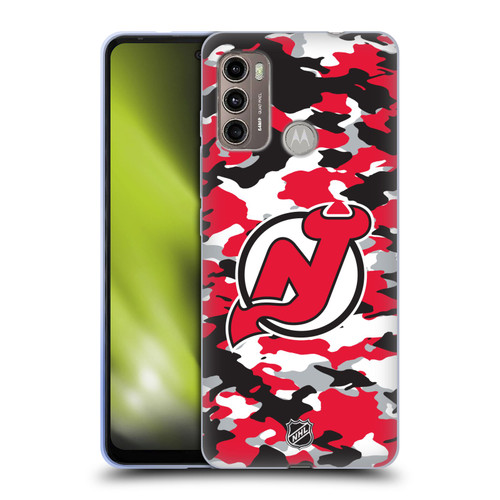 NHL New Jersey Devils Camouflage Soft Gel Case for Motorola Moto G60 / Moto G40 Fusion