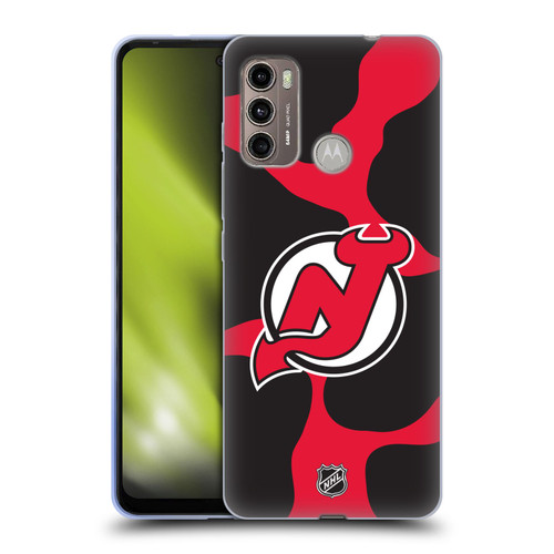 NHL New Jersey Devils Cow Pattern Soft Gel Case for Motorola Moto G60 / Moto G40 Fusion