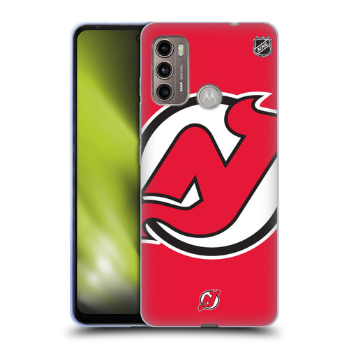 NHL New Jersey Devils Oversized Soft Gel Case for Motorola Moto G60 / Moto G40 Fusion