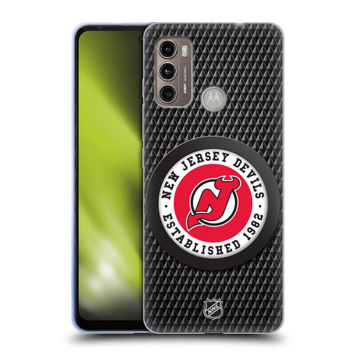 NHL New Jersey Devils Puck Texture Soft Gel Case for Motorola Moto G60 / Moto G40 Fusion
