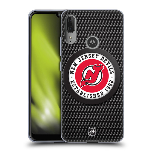 NHL New Jersey Devils Puck Texture Soft Gel Case for Motorola Moto E6 Plus