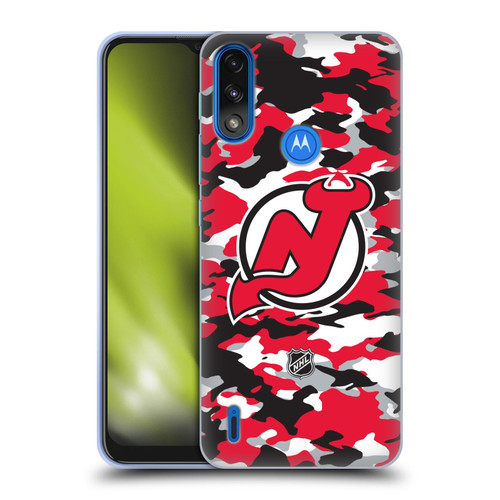 NHL New Jersey Devils Camouflage Soft Gel Case for Motorola Moto E7 Power / Moto E7i Power
