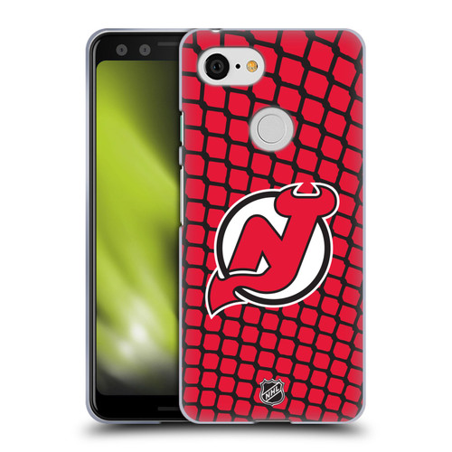 NHL New Jersey Devils Net Pattern Soft Gel Case for Google Pixel 3