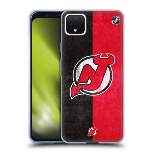 NHL New Jersey Devils Half Distressed Soft Gel Case for Google Pixel 4 XL