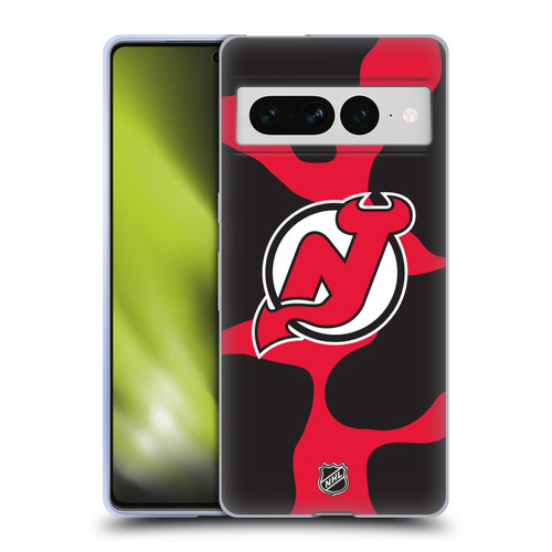 NHL New Jersey Devils Cow Pattern Soft Gel Case for Google Pixel 7 Pro