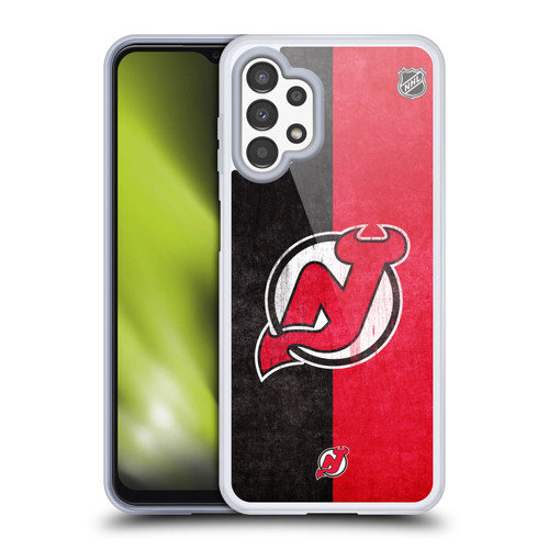 NHL New Jersey Devils Half Distressed Soft Gel Case for Samsung Galaxy A13 (2022)