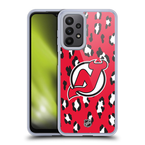 NHL New Jersey Devils Leopard Patten Soft Gel Case for Samsung Galaxy A23 / 5G (2022)