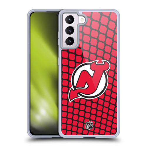 NHL New Jersey Devils Net Pattern Soft Gel Case for Samsung Galaxy S21+ 5G
