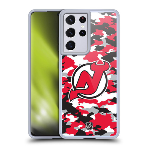 NHL New Jersey Devils Camouflage Soft Gel Case for Samsung Galaxy S21 Ultra 5G
