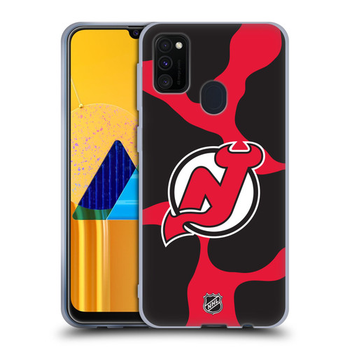 NHL New Jersey Devils Cow Pattern Soft Gel Case for Samsung Galaxy M30s (2019)/M21 (2020)