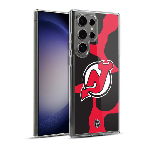 NHL New Jersey Devils Cow Pattern Soft Gel Case for Samsung Galaxy S23 Ultra 5G