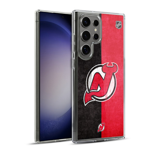 NHL New Jersey Devils Half Distressed Soft Gel Case for Samsung Galaxy S23 Ultra 5G