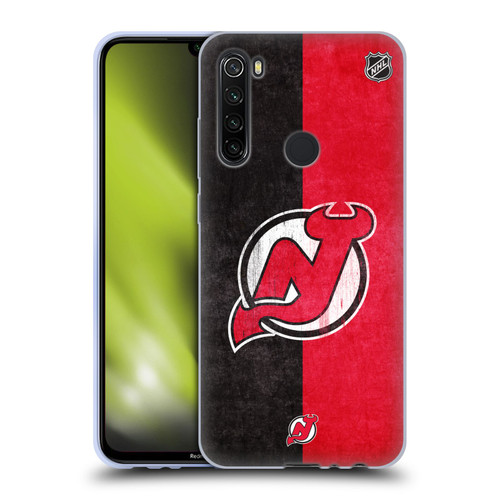 NHL New Jersey Devils Half Distressed Soft Gel Case for Xiaomi Redmi Note 8T